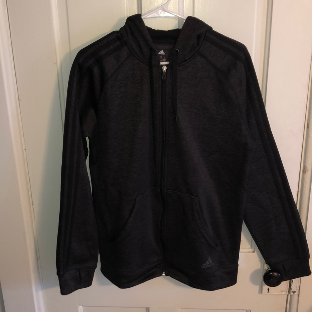 Dark Gray Adidas Zip Up Hoodie